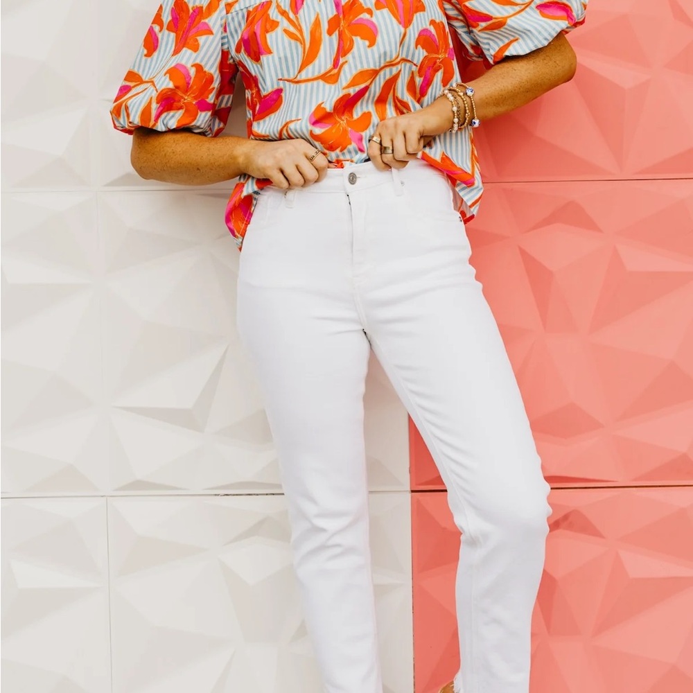 Kan Can Denim | White Slim Straight Denim